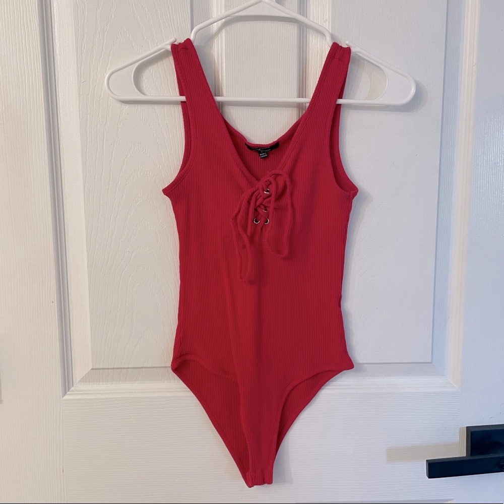 Red Crisscross Bodysuit